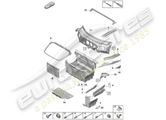 a part diagram from the Porsche Boxster Spyder parts catalogue