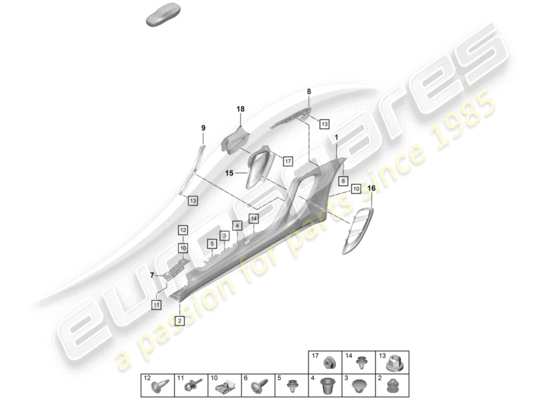 a part diagram from the Porsche Boxster Spyder parts catalogue