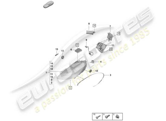 a part diagram from the Porsche Boxster Spyder parts catalogue