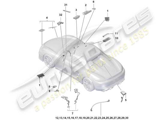 a part diagram from the Porsche Boxster Spyder parts catalogue