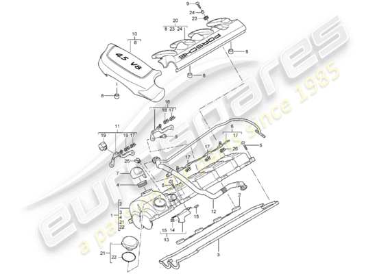 a part diagram from the Porsche Cayenne (2003) parts catalogue