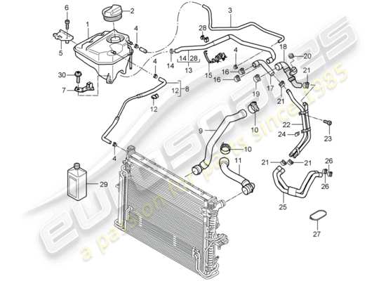 a part diagram from the Porsche Cayenne parts catalogue