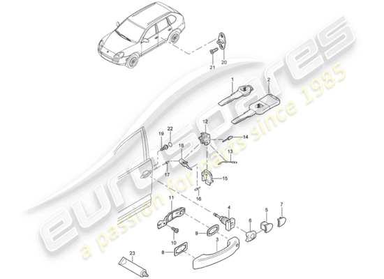 a part diagram from the Porsche Cayenne parts catalogue