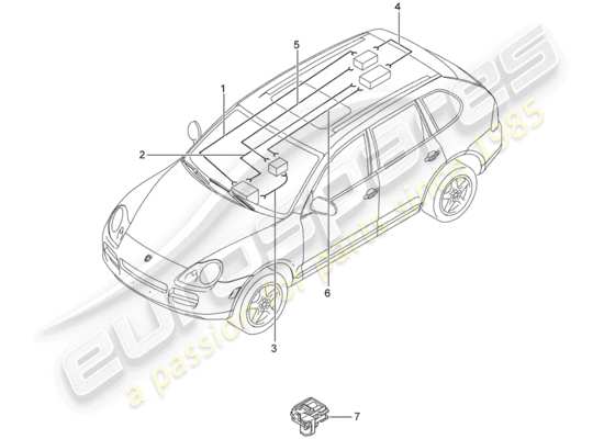 a part diagram from the Porsche Cayenne parts catalogue