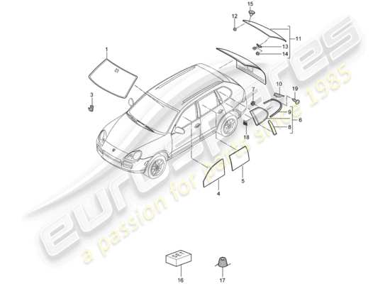 a part diagram from the Porsche Cayenne parts catalogue