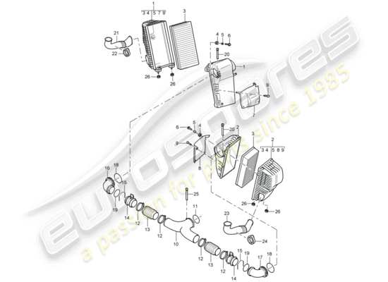 a part diagram from the Porsche Cayenne parts catalogue