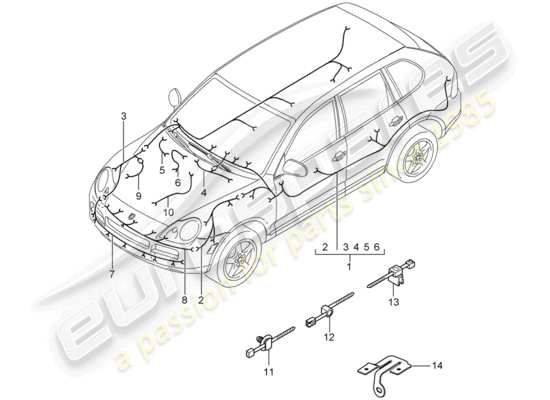 a part diagram from the Porsche Cayenne parts catalogue