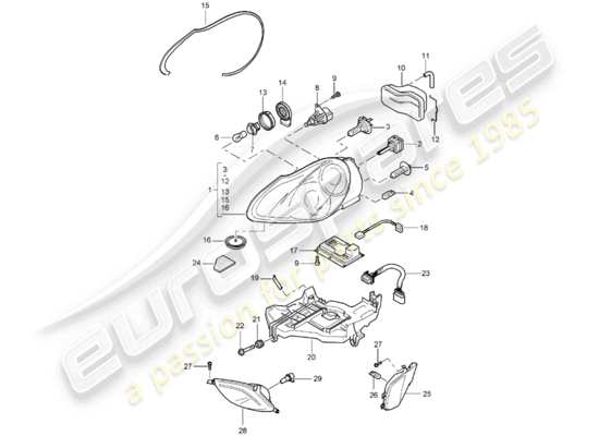 a part diagram from the Porsche Cayenne parts catalogue