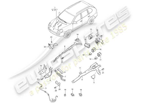 a part diagram from the Porsche Cayenne parts catalogue