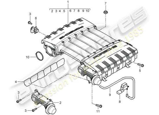 a part diagram from the Porsche Cayenne parts catalogue