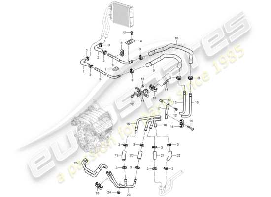 a part diagram from the Porsche Cayenne parts catalogue