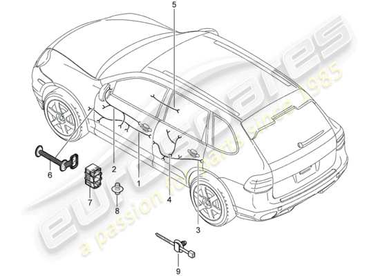 a part diagram from the Porsche Cayenne (2007) parts catalogue