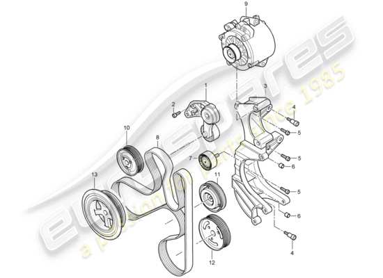 a part diagram from the Porsche Cayenne parts catalogue