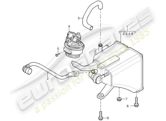 a part diagram from the Porsche Cayenne parts catalogue