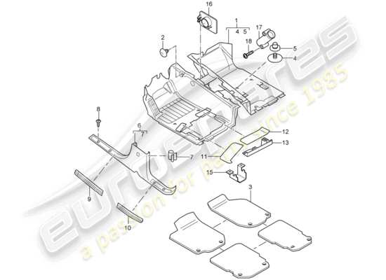 a part diagram from the Porsche Cayenne parts catalogue