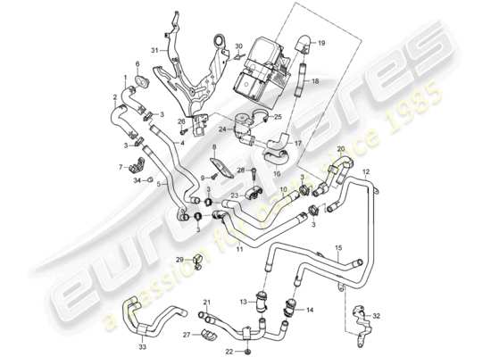 a part diagram from the Porsche Cayenne parts catalogue