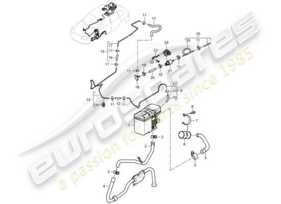 a part diagram from the Porsche Cayenne parts catalogue