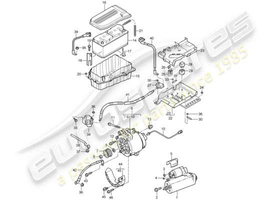 a part diagram from the Porsche Cayenne parts catalogue