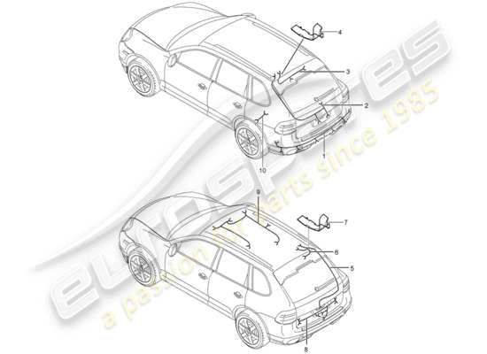 a part diagram from the Porsche Cayenne parts catalogue