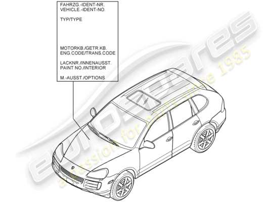 a part diagram from the Porsche Cayenne parts catalogue