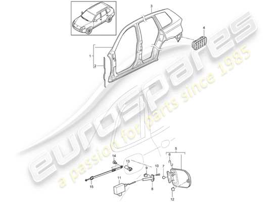 a part diagram from the Porsche Cayenne parts catalogue