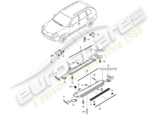 a part diagram from the Porsche Cayenne parts catalogue