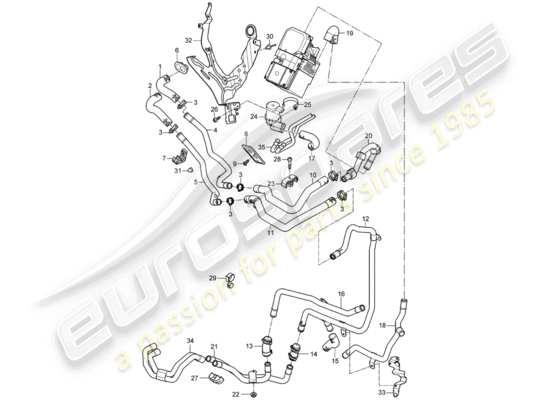 a part diagram from the Porsche Cayenne parts catalogue