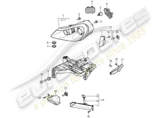 a part diagram from the Porsche Cayenne parts catalogue