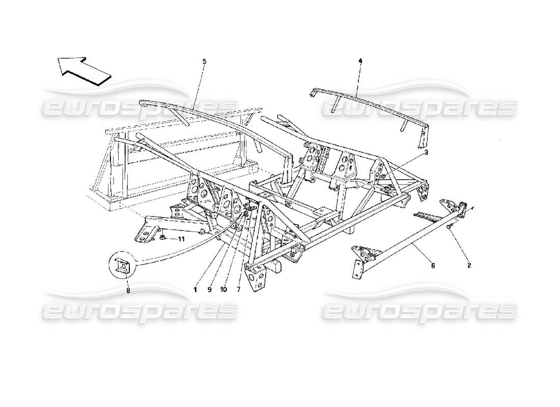 Ferrari 512 TR Rear Frame Parts Diagram