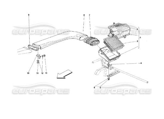 a part diagram from the Ferrari 512 TR parts catalogue