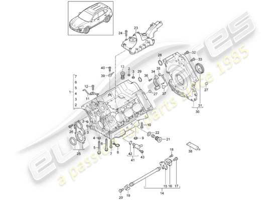 a part diagram from the Porsche Cayenne E2 (2011) parts catalogue