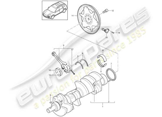 a part diagram from the Porsche Cayenne E2 parts catalogue