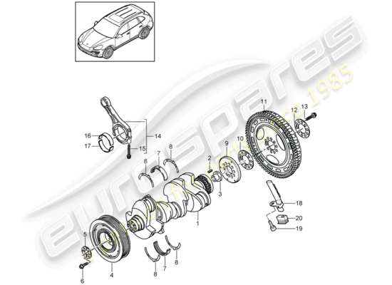 a part diagram from the Porsche Cayenne E2 parts catalogue