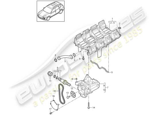 a part diagram from the Porsche Cayenne E2 (2011) parts catalogue