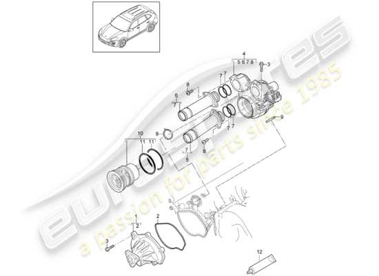 a part diagram from the Porsche Cayenne E2 parts catalogue