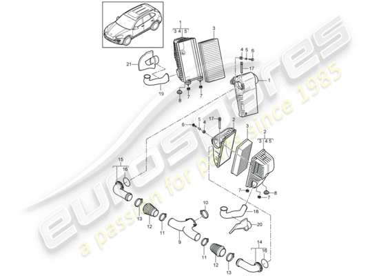 a part diagram from the Porsche Cayenne E2 parts catalogue