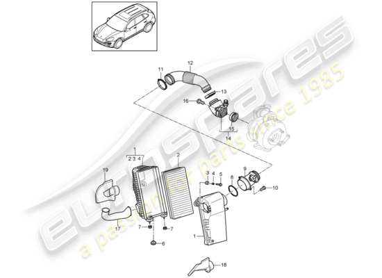 a part diagram from the Porsche Cayenne E2 parts catalogue