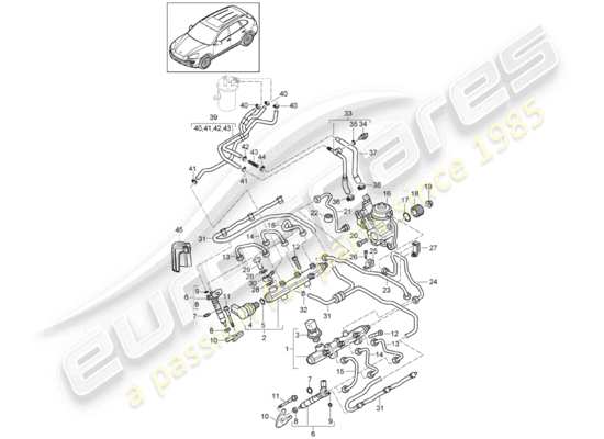 a part diagram from the Porsche Cayenne E2 parts catalogue