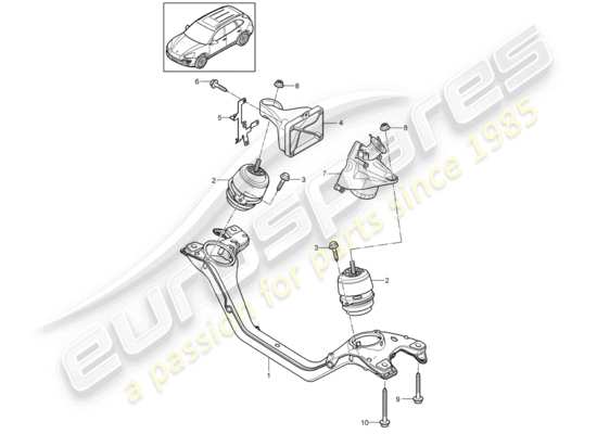 a part diagram from the Porsche Cayenne E2 (2011) parts catalogue