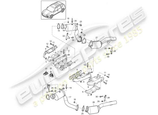 a part diagram from the Porsche Cayenne E2 parts catalogue