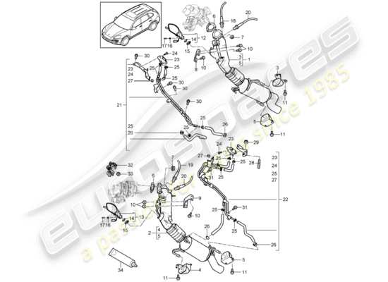 a part diagram from the Porsche Cayenne E2 parts catalogue