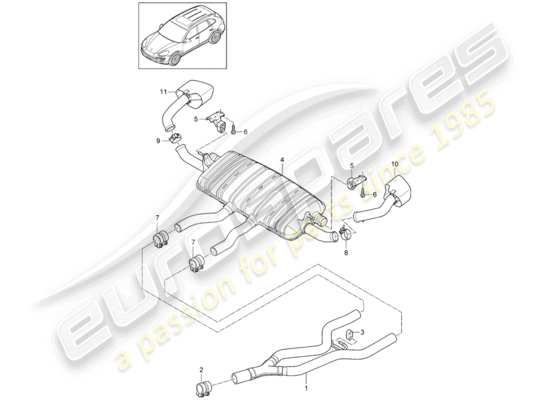 a part diagram from the Porsche Cayenne E2 parts catalogue