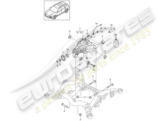 a part diagram from the Porsche Cayenne E2 parts catalogue