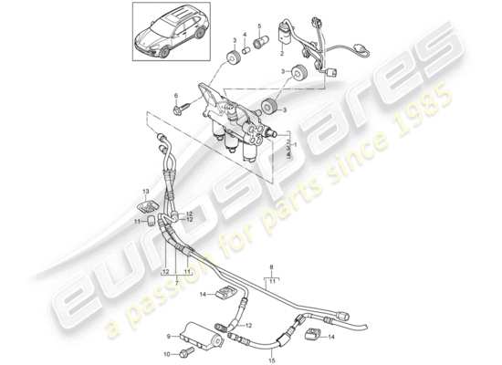 a part diagram from the Porsche Cayenne E2 (2011) parts catalogue