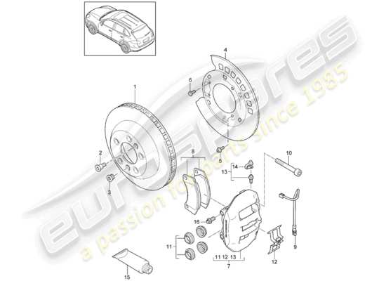 a part diagram from the Porsche Cayenne E2 (2011) parts catalogue