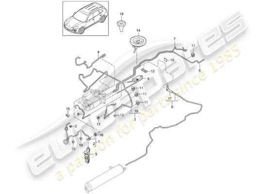 a part diagram from the Porsche Cayenne E2 parts catalogue