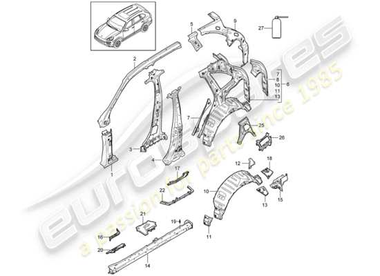 a part diagram from the Porsche Cayenne E2 parts catalogue