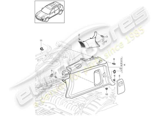 a part diagram from the Porsche Cayenne E2 (2011) parts catalogue