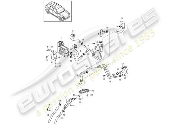 a part diagram from the Porsche Cayenne E2 (2011) parts catalogue