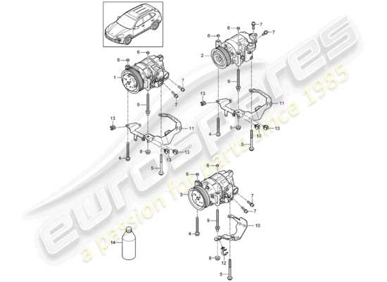 a part diagram from the Porsche Cayenne E2 parts catalogue